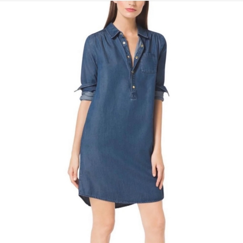 XS Michael Michael Kors Denim Shirt Dress